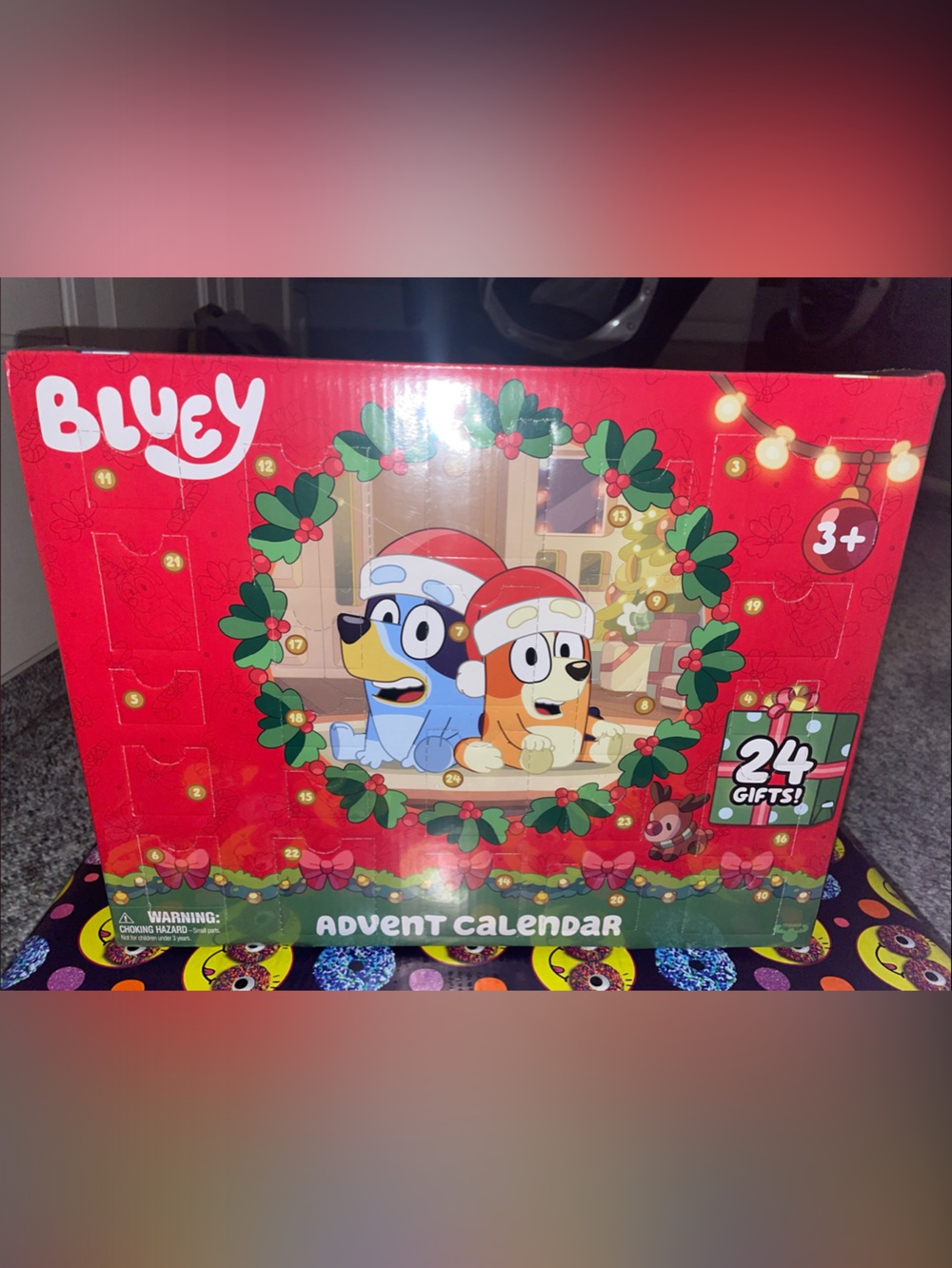 Bluey Kids Advent Calendar - Red Holiday Countdown with 24 Surprises